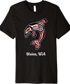 Native American Union WA Red Orca Killer Whale Premium T-Shirt