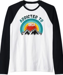 Orca Gift, Addicted to Orca Raglan Baseball Tee