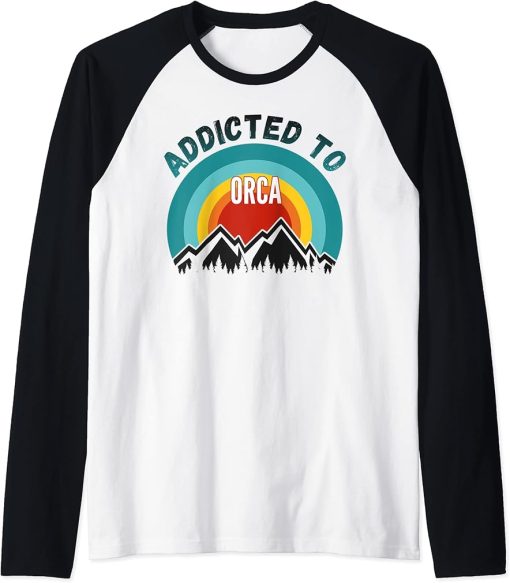 Orca Gift, Addicted to Orca Raglan Baseball Tee