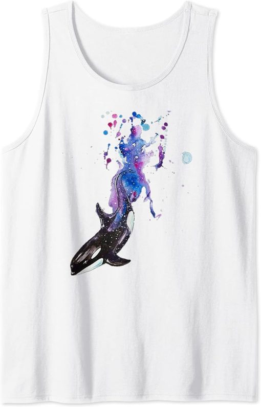 Orca Motif T-Shirt Whale Orka Blue Whale Humpback Whale Sea Animal Tank Top