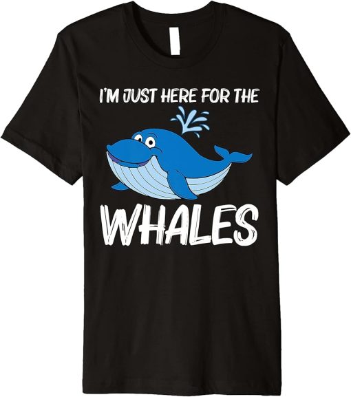 Funny Whale Art For Men Women Orca Narwhal Blue Whales Premium T-Shirt