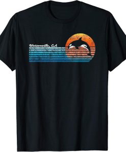 Vintage Watsonville, CA Retro 80s Orca Sunset T-Shirt