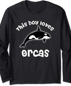 This Boy Loves Orcas Lover T-Shirt Funny Killer Whale Long Sleeve T-Shirt