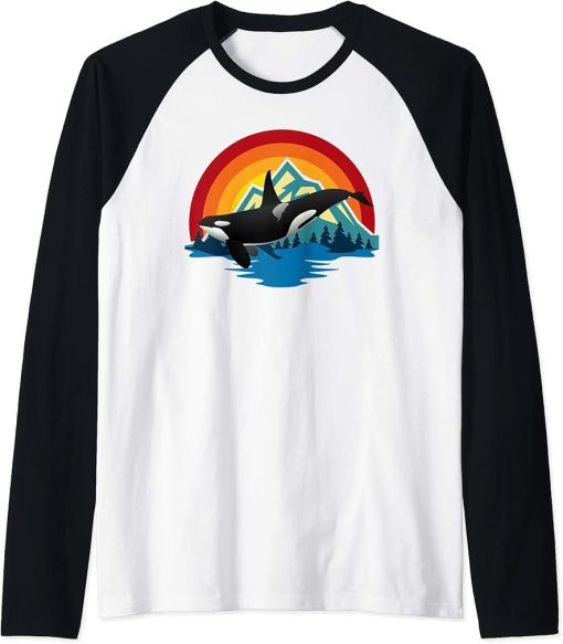 Orca Love Ocean killer whale animal Birthday Gifts Raglan Baseball Tee